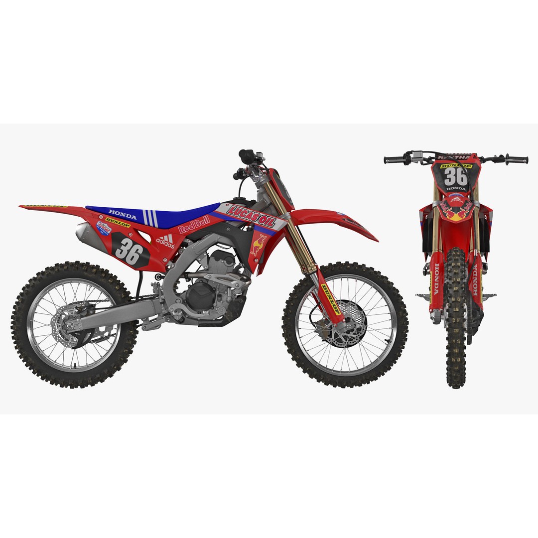 Honda CRF250R 2018 3D Model – High Poly Motorcycle, Game Ready, FBX - View 14