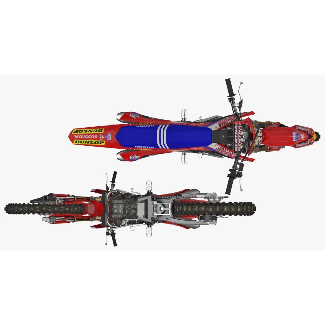 Honda CRF250R 2018 3D Model – High Poly Motorcycle, Game Ready, FBX - View 15
