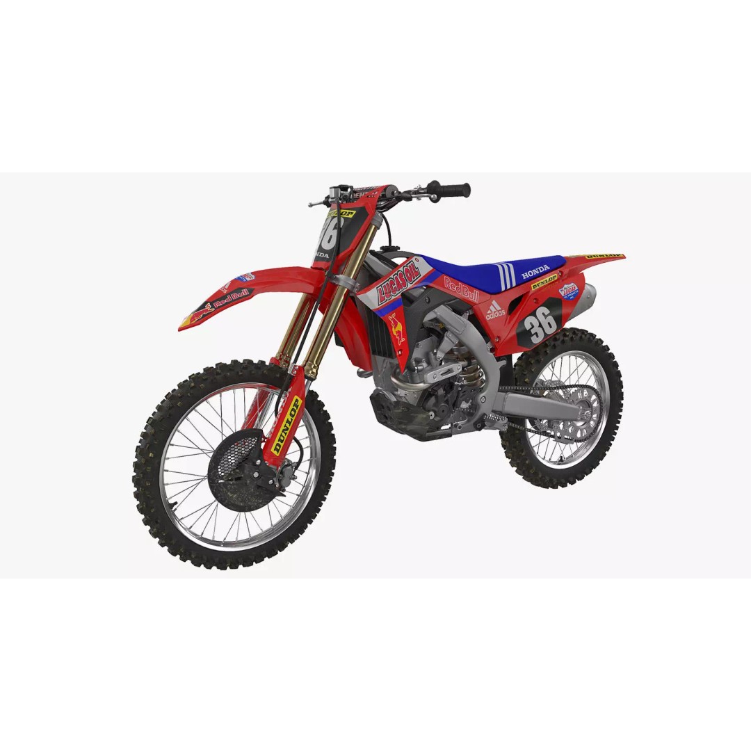 Honda CRF250R 2018 3D Model – High Poly Motorcycle, Game Ready, FBX - View 2