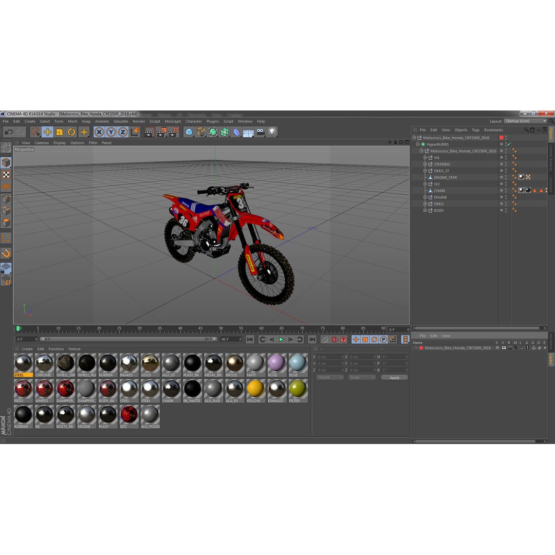 Honda CRF250R 2018 3D Model – High Poly Motorcycle, Game Ready, FBX - View 30