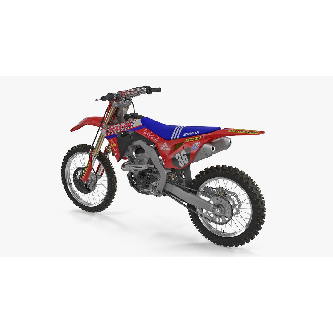 Honda CRF250R 2018 3D Model – High Poly Motorcycle, Game Ready, FBX - View 7
