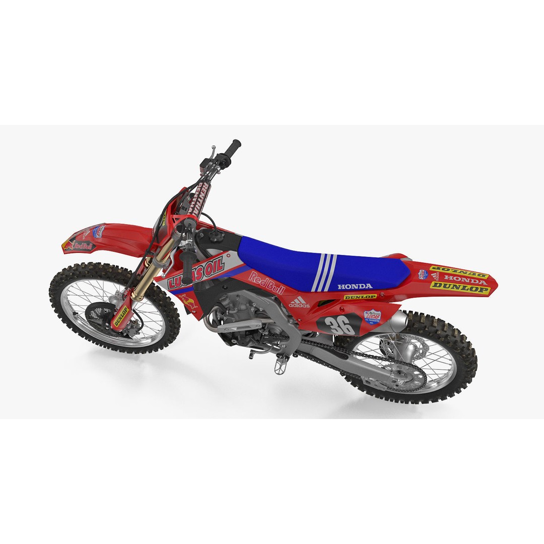 Honda CRF250R 2018 3D Model – High Poly Motorcycle, Game Ready, FBX - View 8