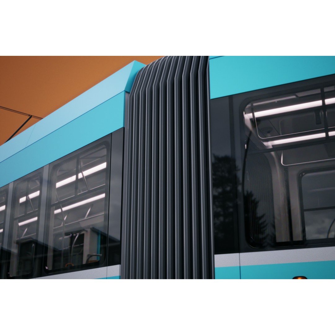 Skoda 39T Tram 3D Model – Rigged PBR Asset for Animation, FBX - View 11