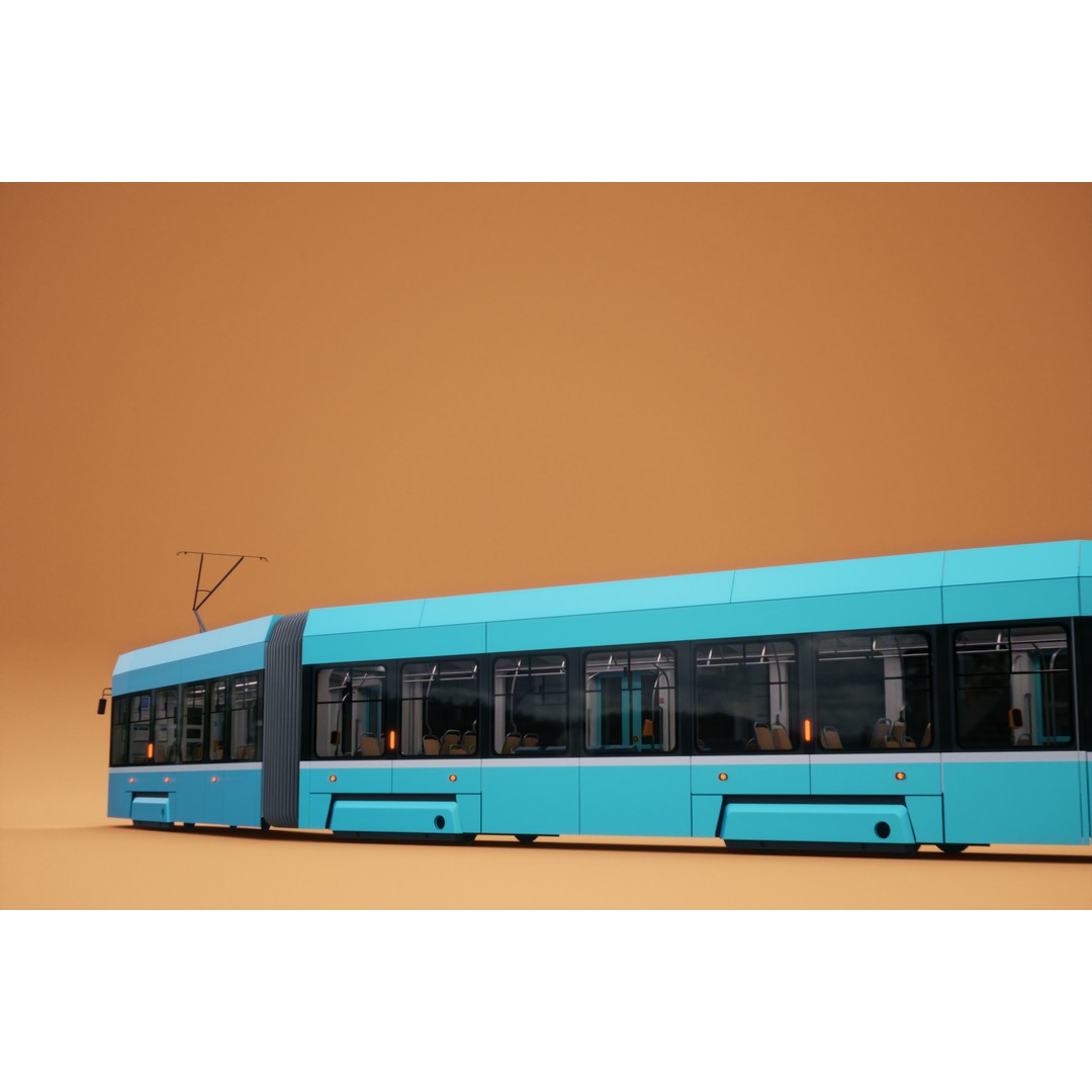 Skoda 39T Tram 3D Model – Rigged PBR Asset for Animation, FBX - View 13