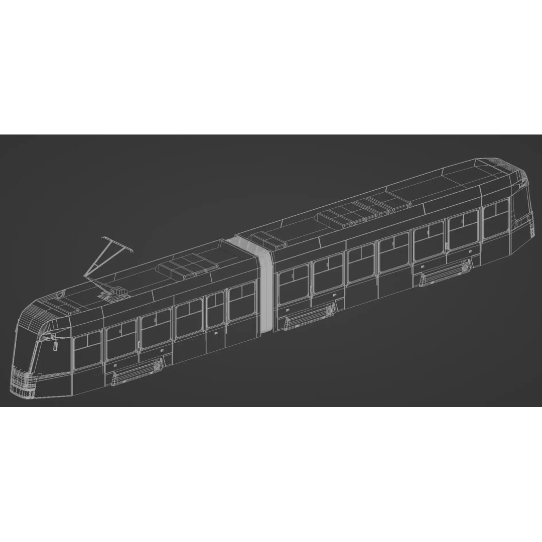 Skoda 39T Tram 3D Model – Rigged PBR Asset for Animation, FBX - View 16