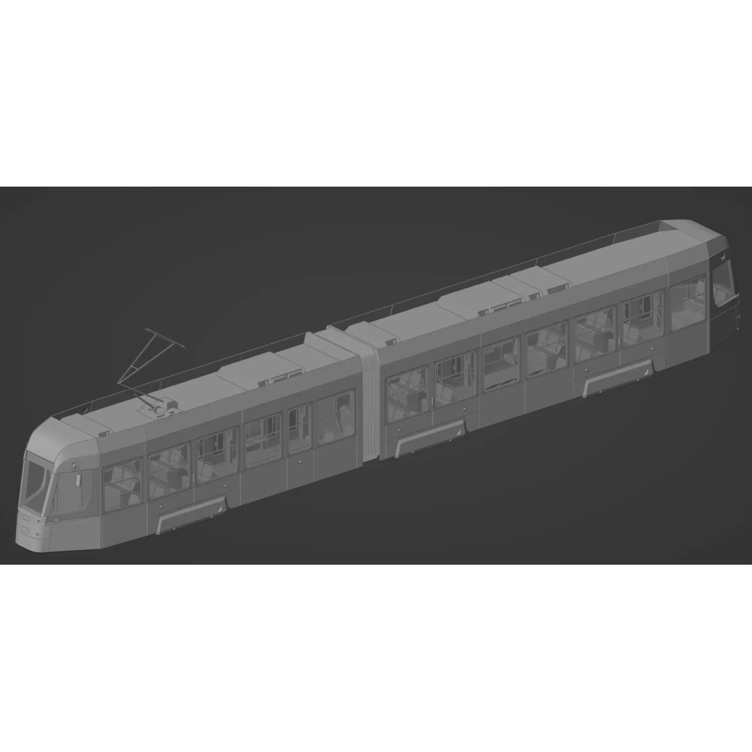 Skoda 39T Tram 3D Model – Rigged PBR Asset for Animation, FBX - View 17