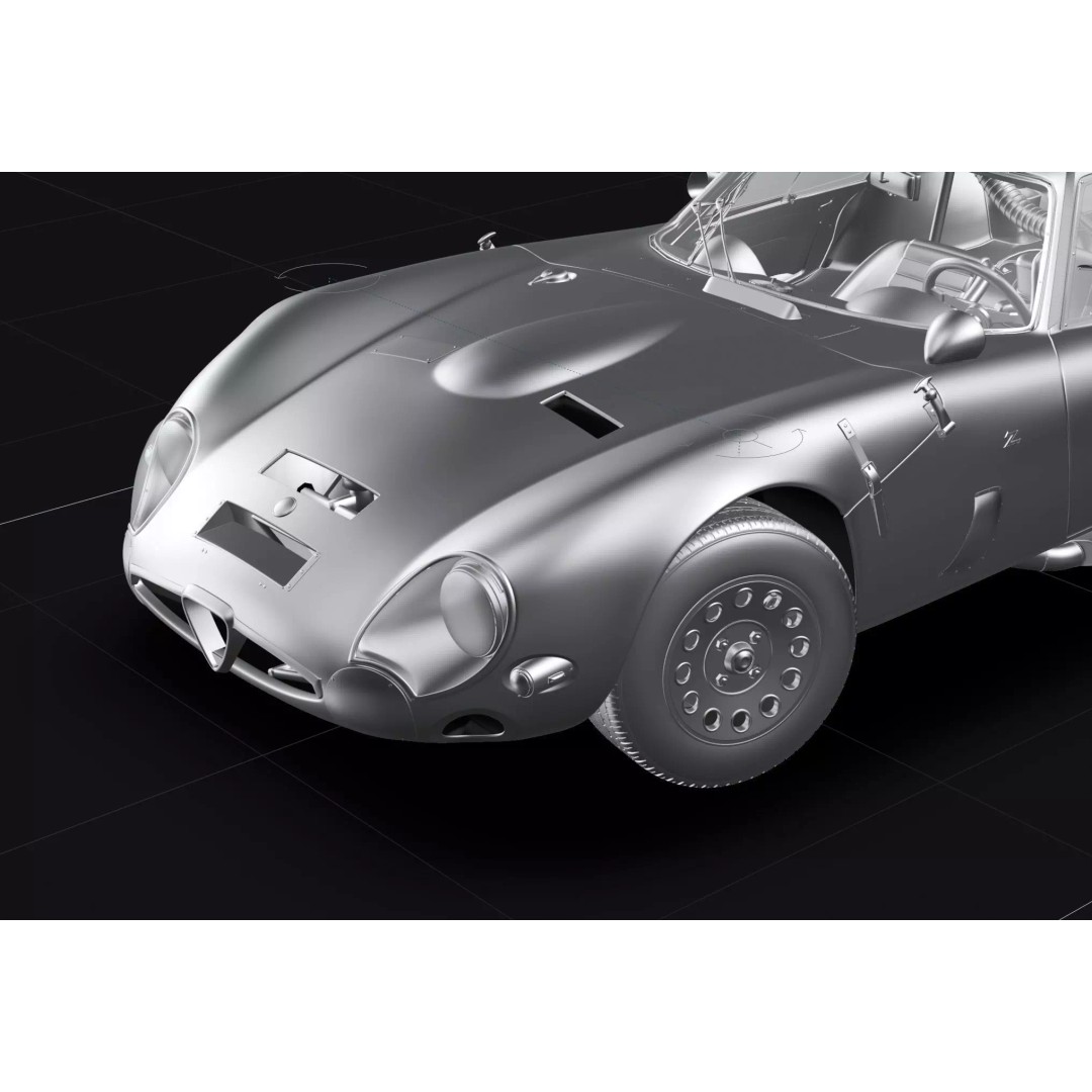 Alfa Romeo Giulia TZ2 3D Model – Classic Racing Car, Blender, FBX - View 10