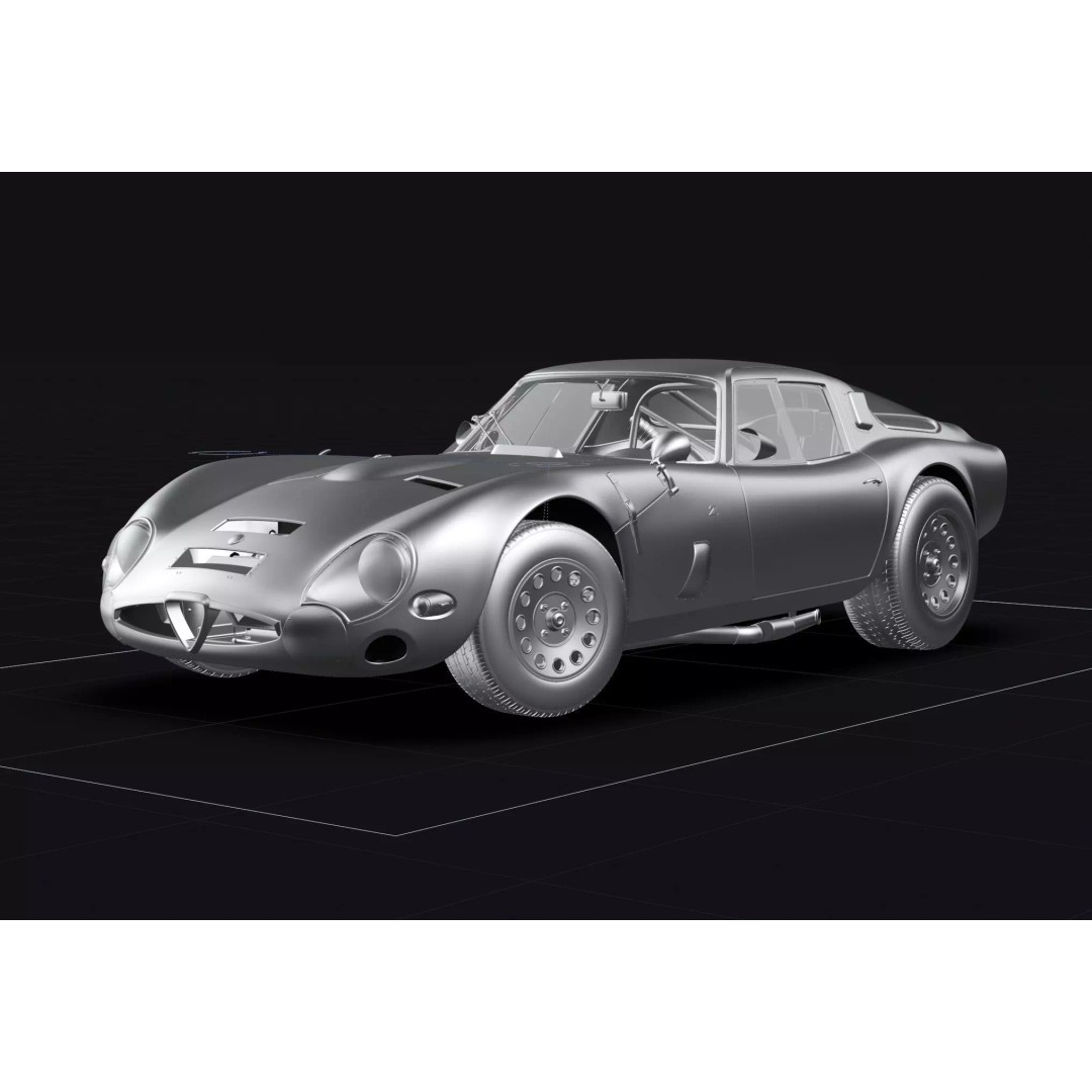 Alfa Romeo Giulia TZ2 3D Model – Classic Racing Car, Blender, FBX - View 16