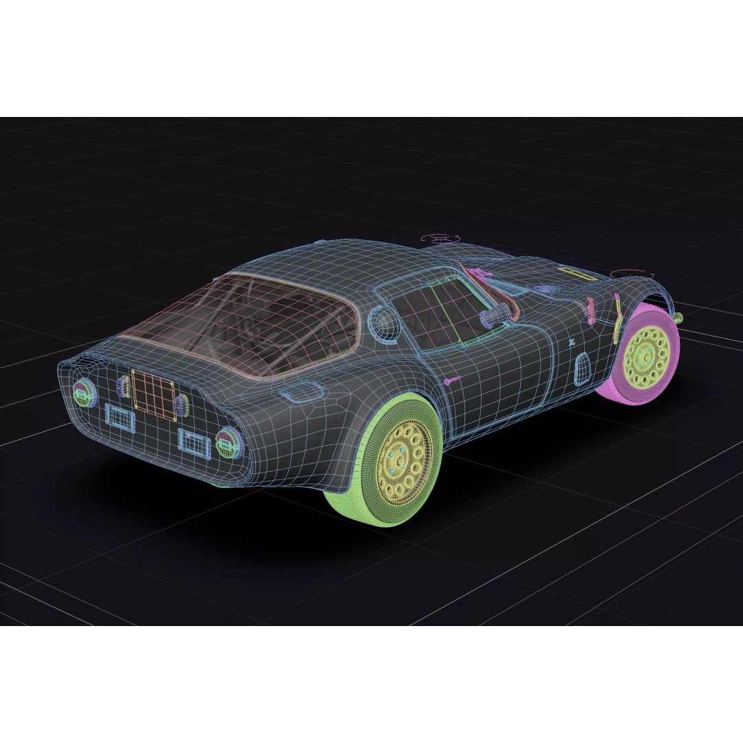 Alfa Romeo Giulia TZ2 3D Model – Classic Racing Car, Blender, FBX - View 17