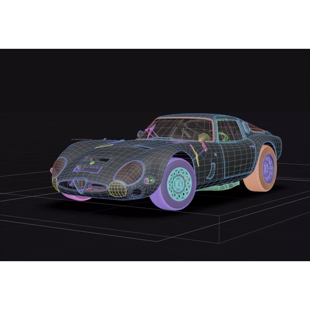 Alfa Romeo Giulia TZ2 3D Model – Classic Racing Car, Blender, FBX - View 21