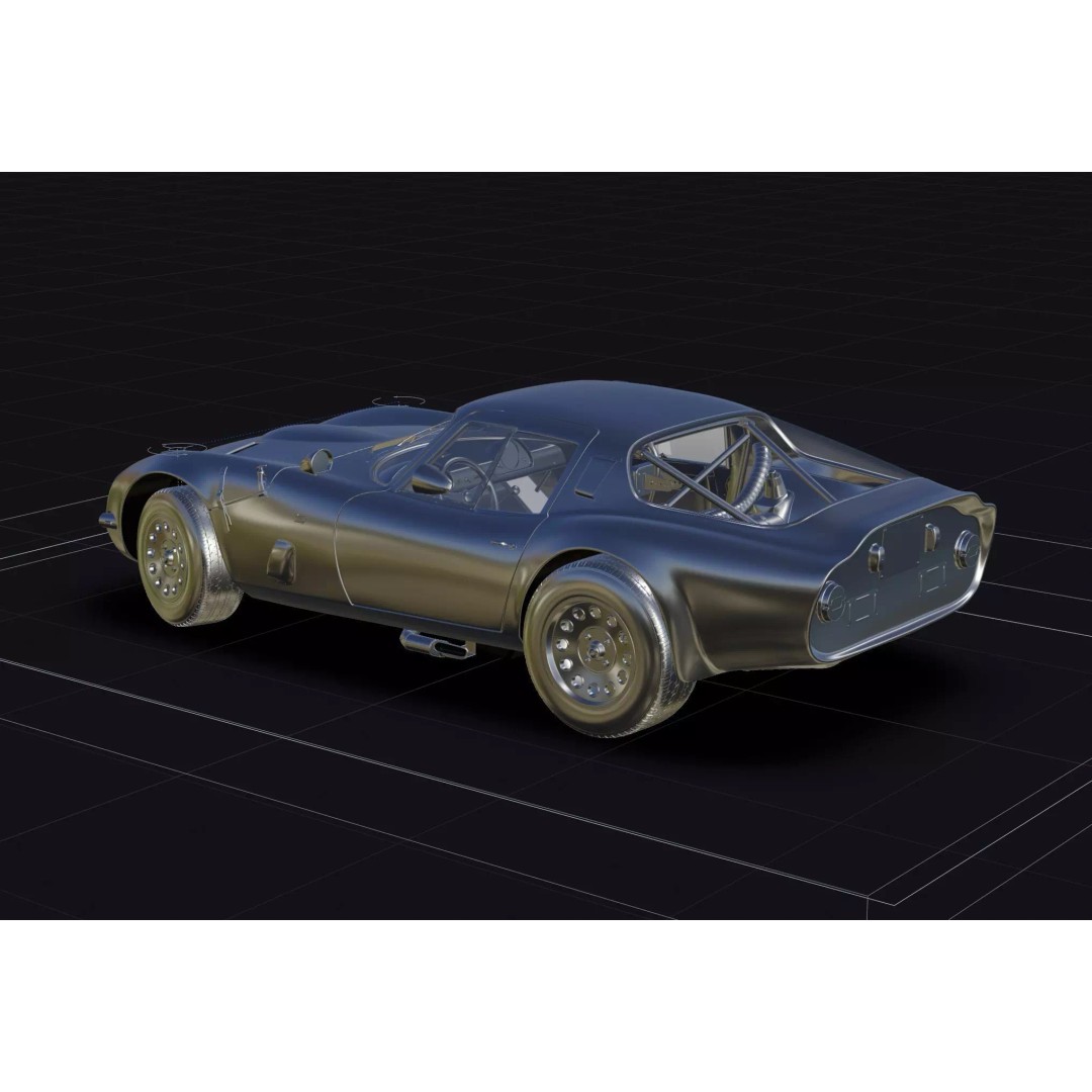 Alfa Romeo Giulia TZ2 3D Model – Classic Racing Car, Blender, FBX - View 23