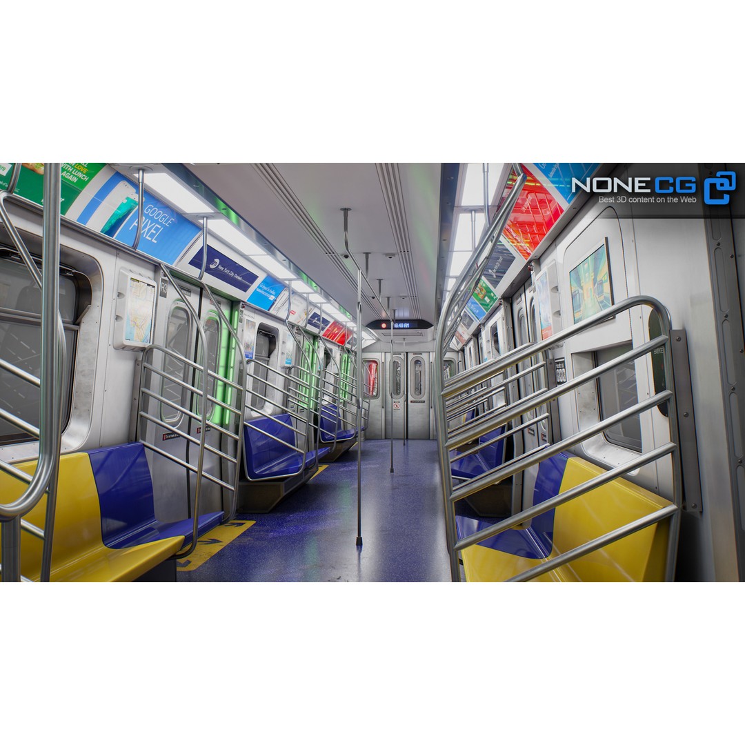 New York City R211 Subway Trains 3D Model – Realistic Environment, FBX, OBJ - View 11