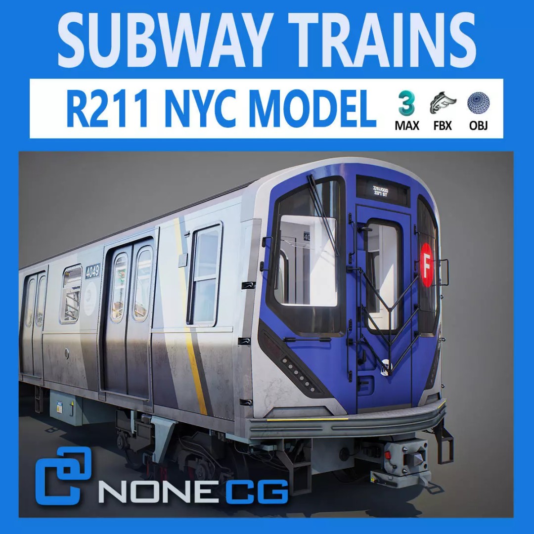 New York City R211 Subway Trains 3D Model – Realistic Environment, FBX, OBJ - View 2