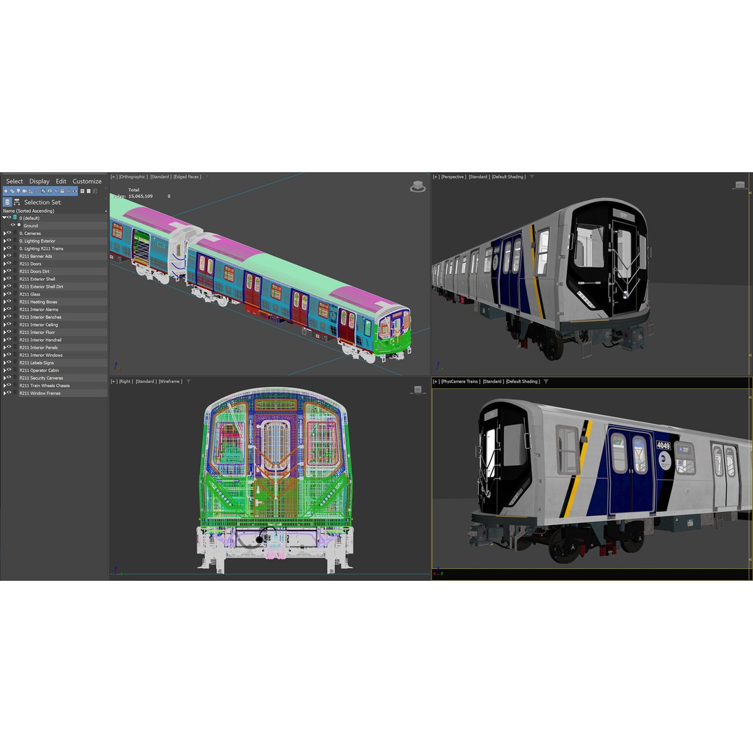 New York City R211 Subway Trains 3D Model – Realistic Environment, FBX, OBJ - View 8