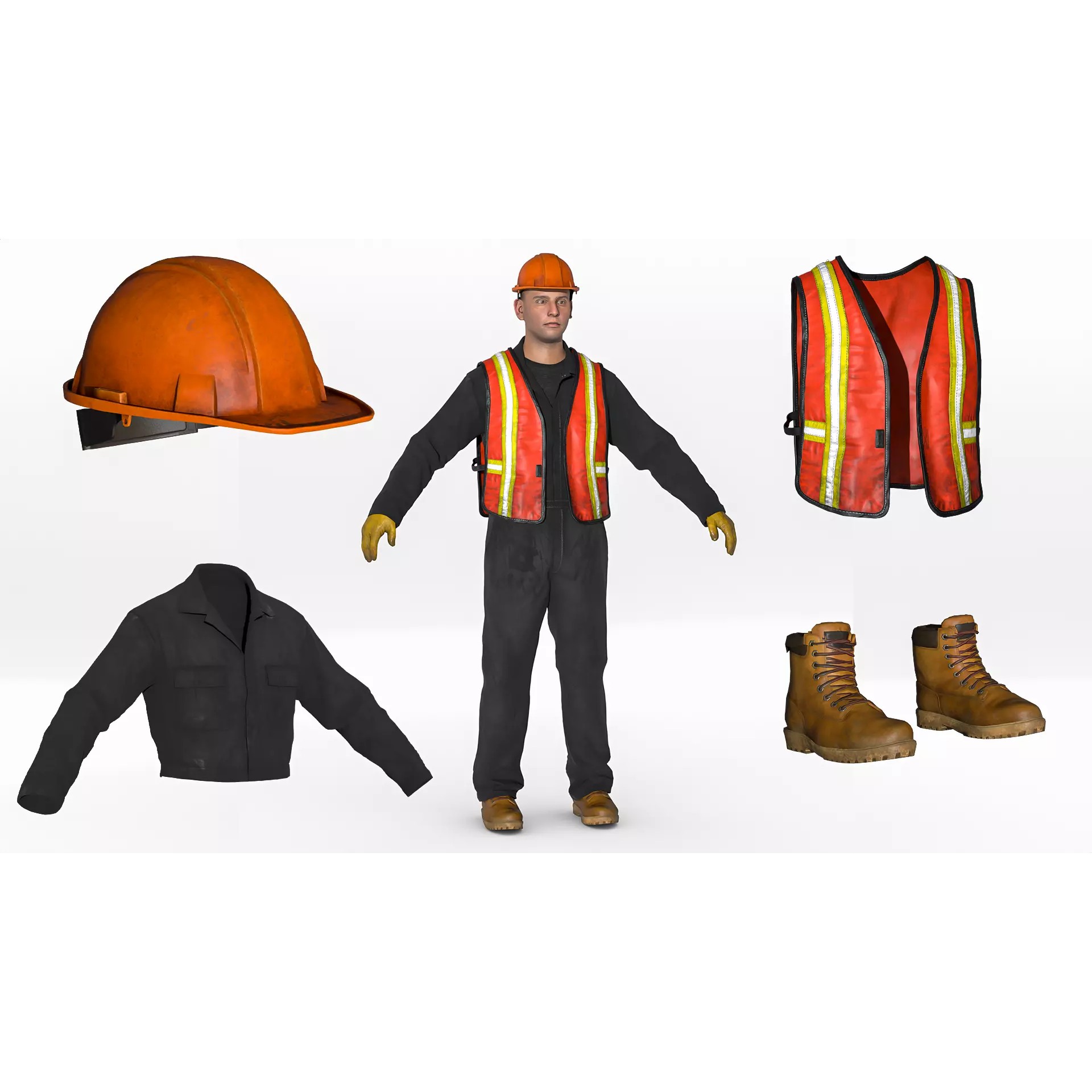 Construction Worker - Game-Ready 3D Model - View 2