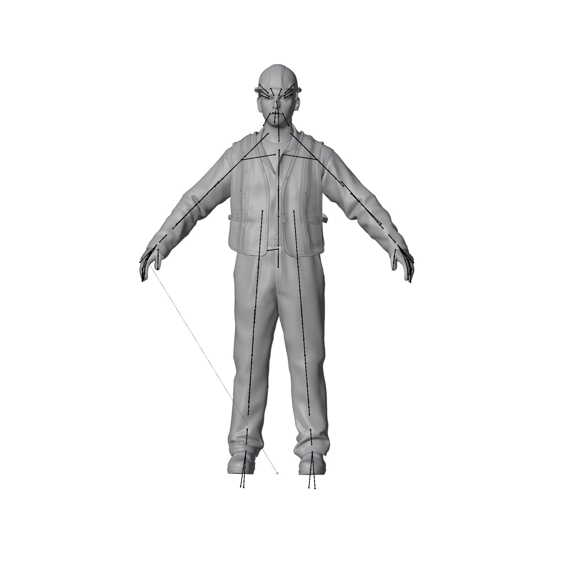 Construction Worker - Game-Ready 3D Model - View 25