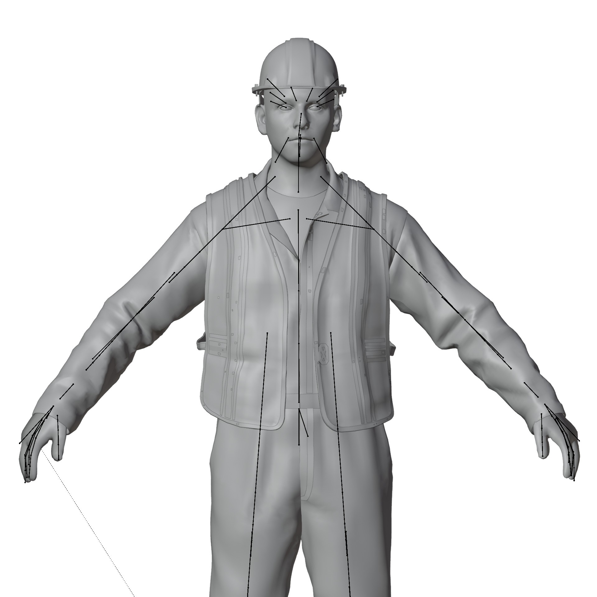 Construction Worker - Game-Ready 3D Model - View 27