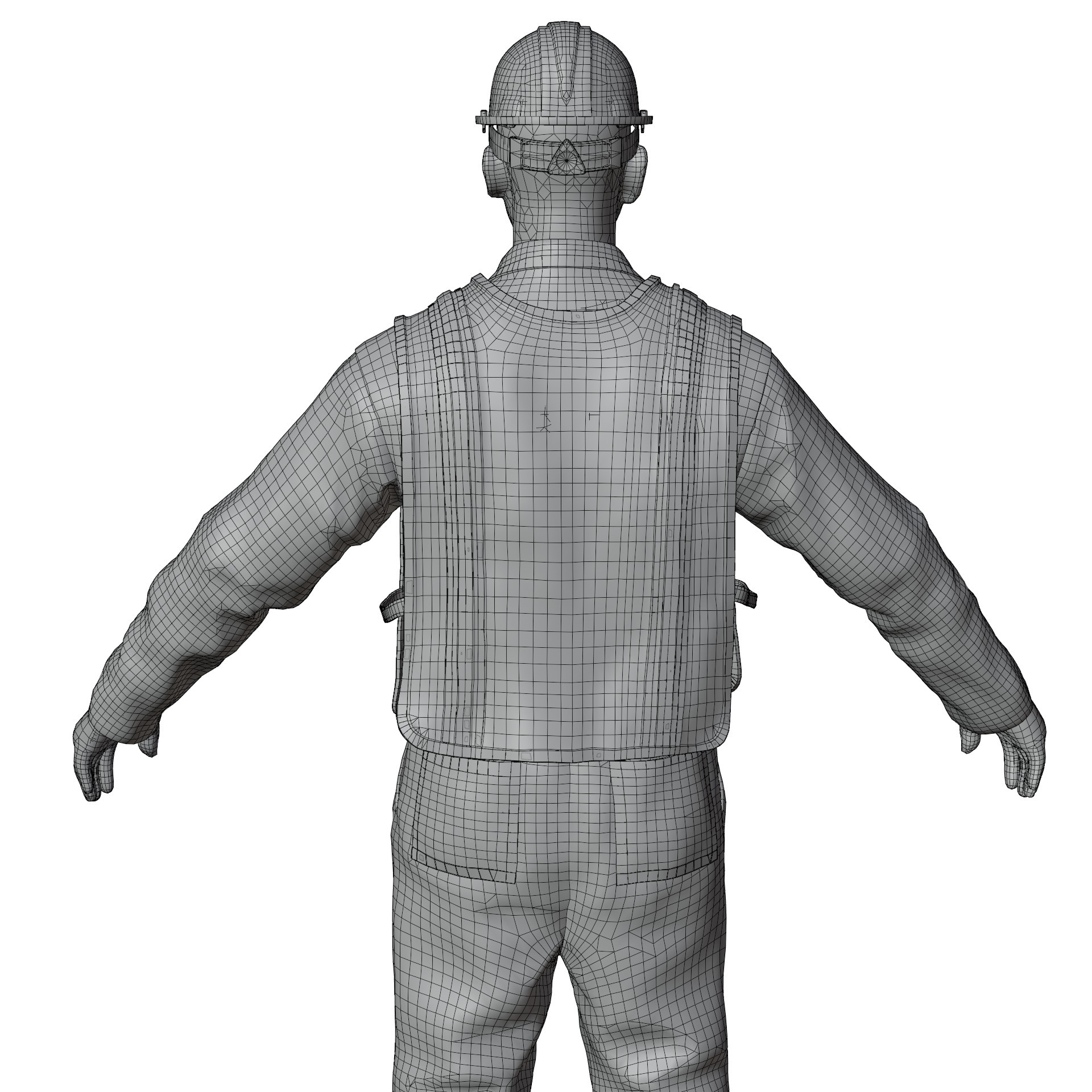 Construction Worker - Game-Ready 3D Model - View 30