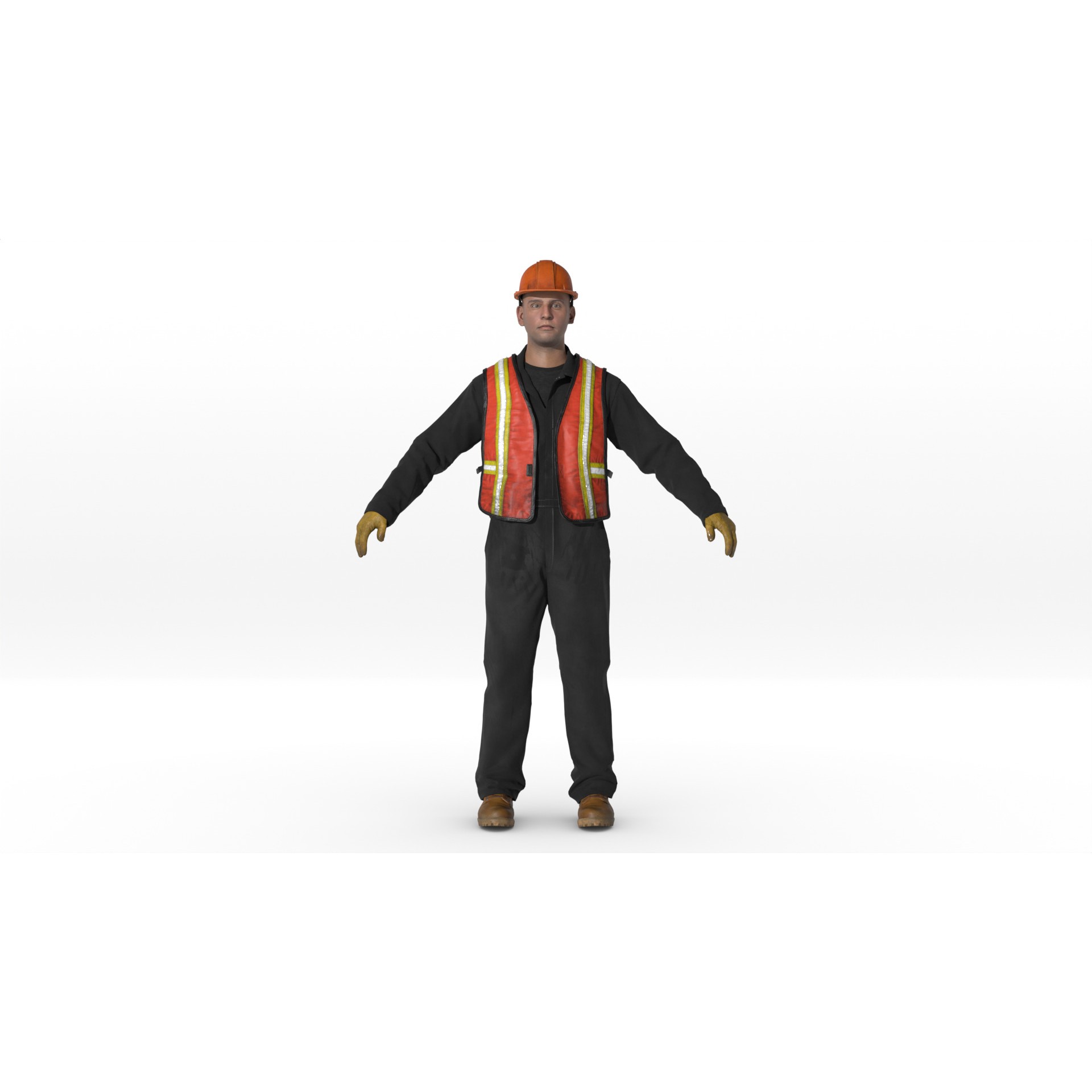 Construction Worker - Game-Ready 3D Model - View 4