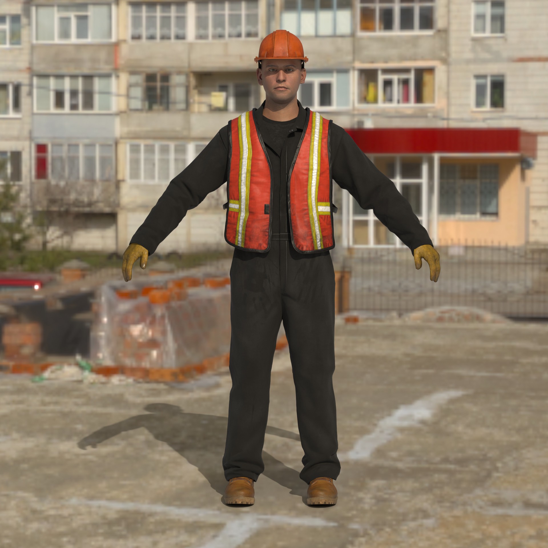 Construction Worker - Game-Ready 3D Model - View 5