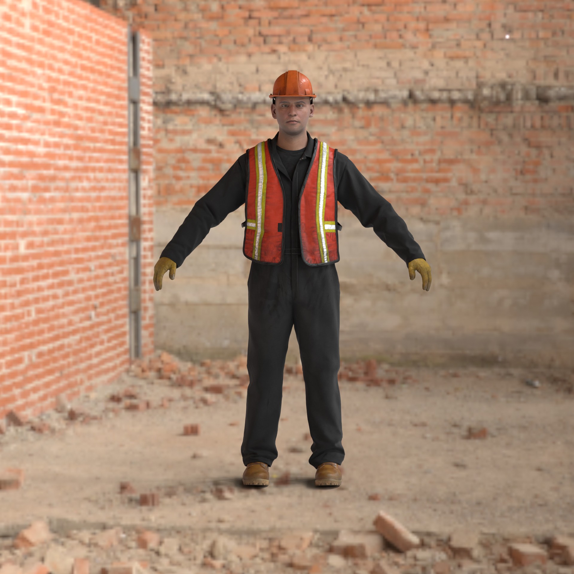 Construction Worker - Game-Ready 3D Model - View 6