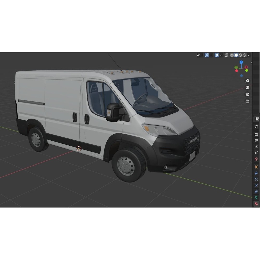 2024 Ram ProMaster Low Roof 3D Model – Detailed Cargo Van, FBX, OBJ