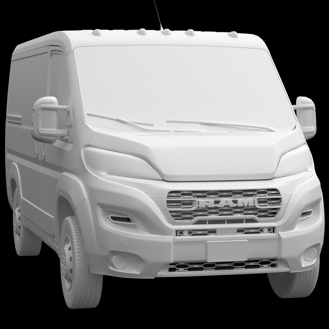 2024 Ram ProMaster Low Roof 3D Model – Detailed Cargo Van, FBX, OBJ - View 14