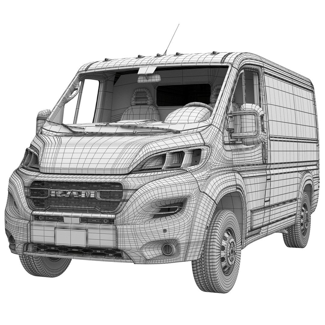 2024 Ram ProMaster Low Roof 3D Model – Detailed Cargo Van, FBX, OBJ - View 17