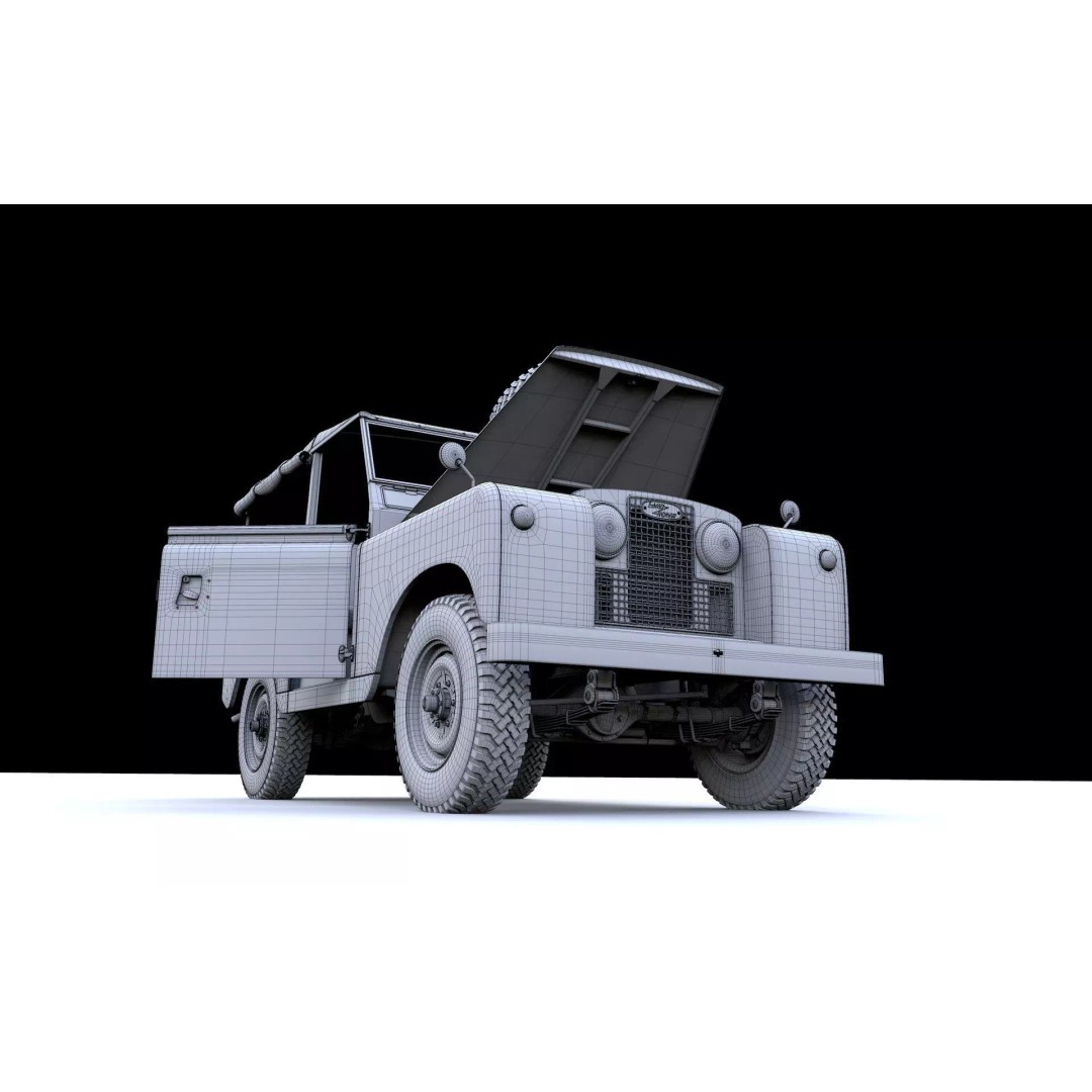 Land Rover Series II SWB Canvas Hood 1961 3D Model – High Poly Game Asset, FBX, OBJ