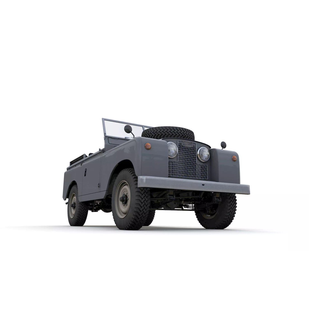 Land Rover Series II SWB Canvas Hood 1961 3D Model – High Poly Game Asset, FBX, OBJ - View 11