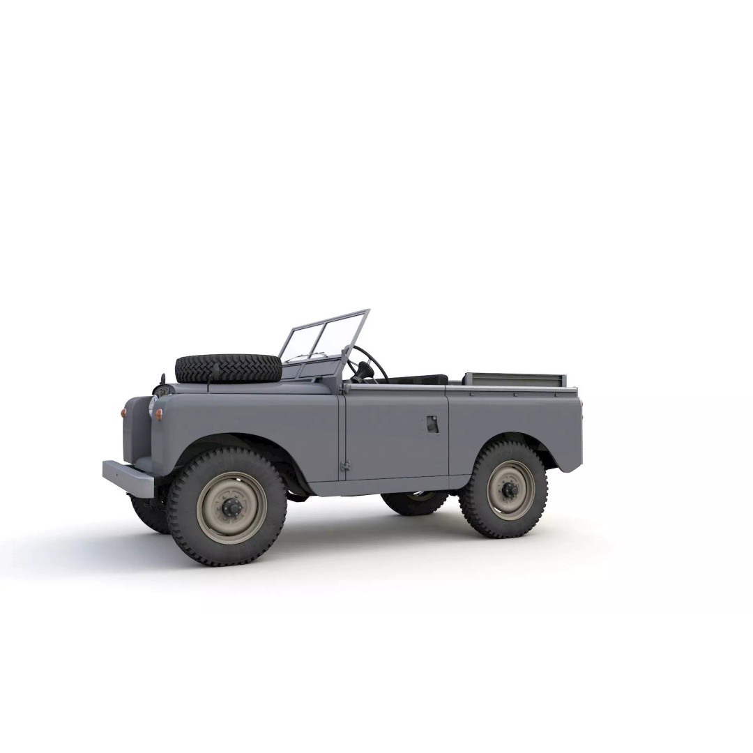 Land Rover Series II SWB Canvas Hood 1961 3D Model – High Poly Game Asset, FBX, OBJ - View 13