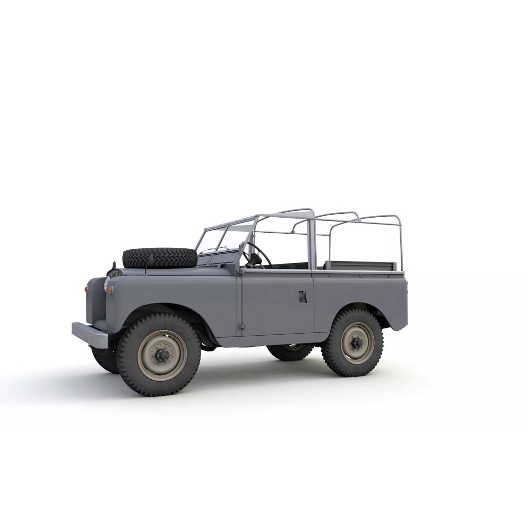 Land Rover Series II SWB Canvas Hood 1961 3D Model – High Poly Game Asset, FBX, OBJ - View 14