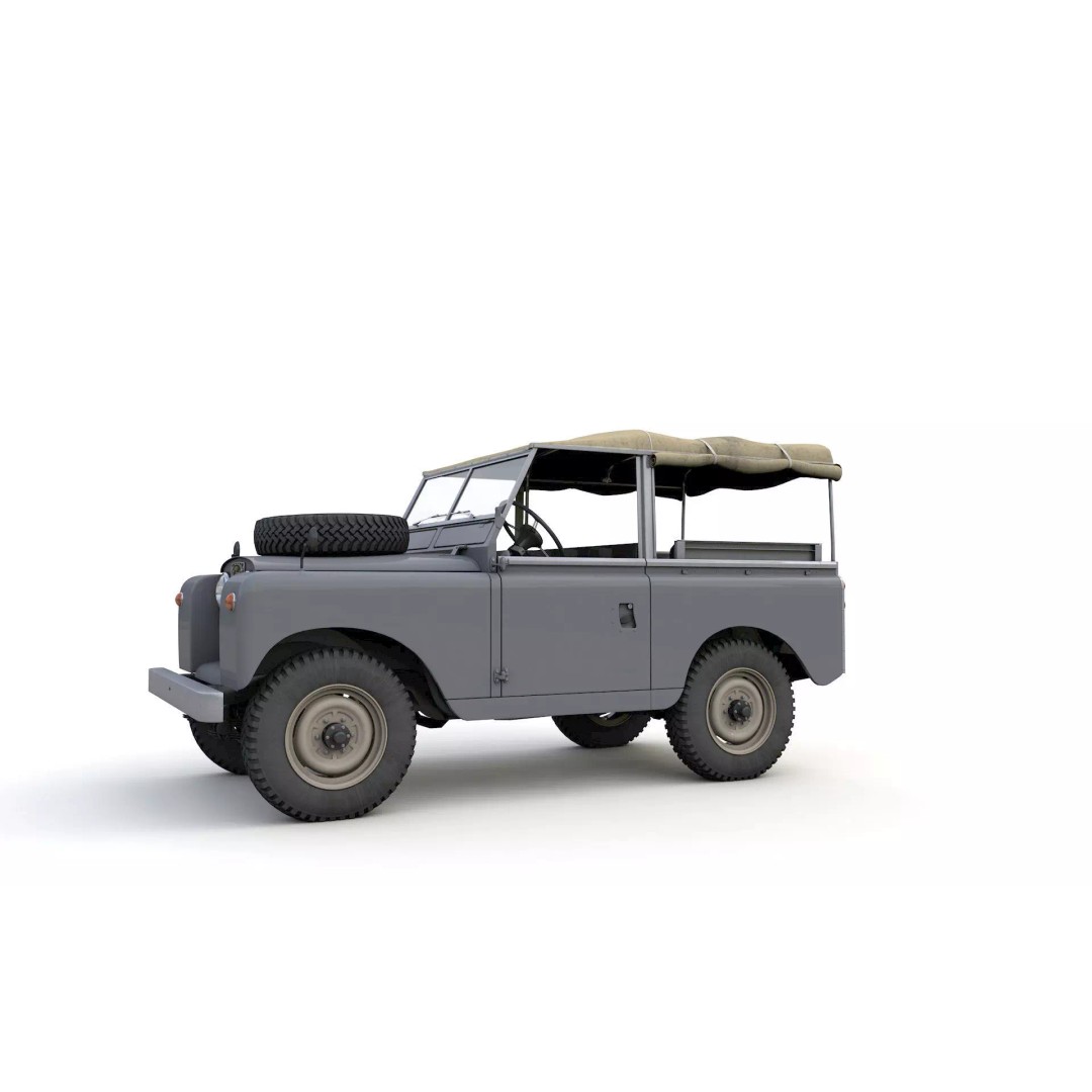 Land Rover Series II SWB Canvas Hood 1961 3D Model – High Poly Game Asset, FBX, OBJ - View 15