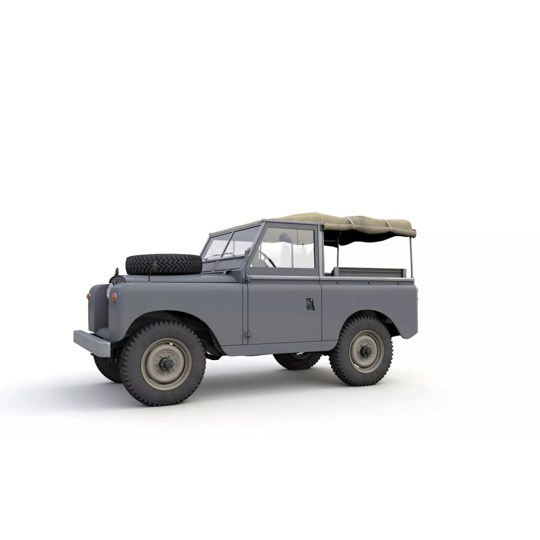 Land Rover Series II SWB Canvas Hood 1961 3D Model – High Poly Game Asset, FBX, OBJ - View 16