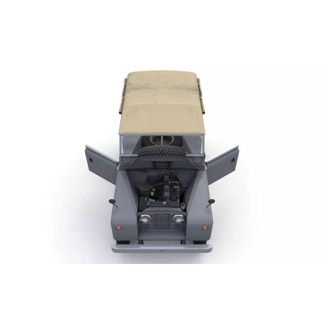 Land Rover Series II SWB Canvas Hood 1961 3D Model – High Poly Game Asset, FBX, OBJ - View 21
