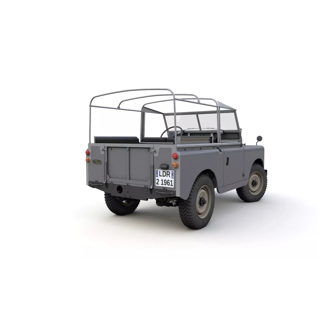 Land Rover Series II SWB Canvas Hood 1961 3D Model – High Poly Game Asset, FBX, OBJ - View 23