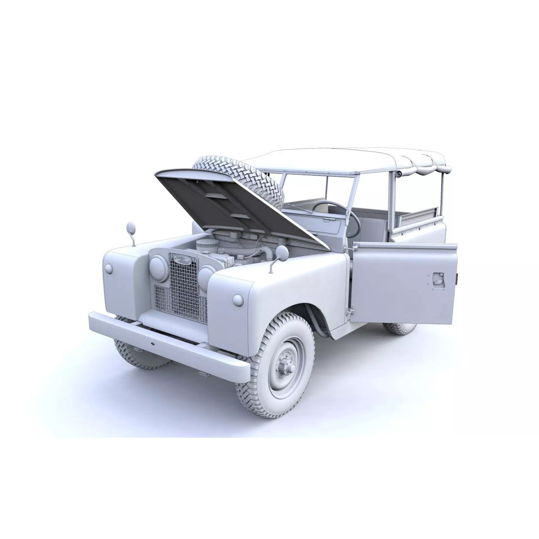 Land Rover Series II SWB Canvas Hood 1961 3D Model – High Poly Game Asset, FBX, OBJ - View 26