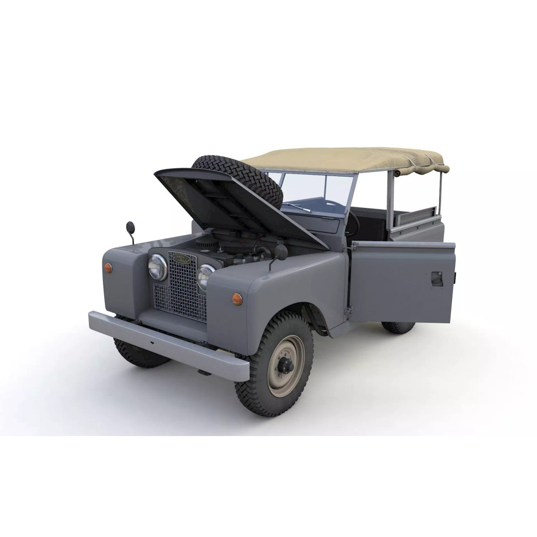 Land Rover Series II SWB Canvas Hood 1961 3D Model – High Poly Game Asset, FBX, OBJ - View 3