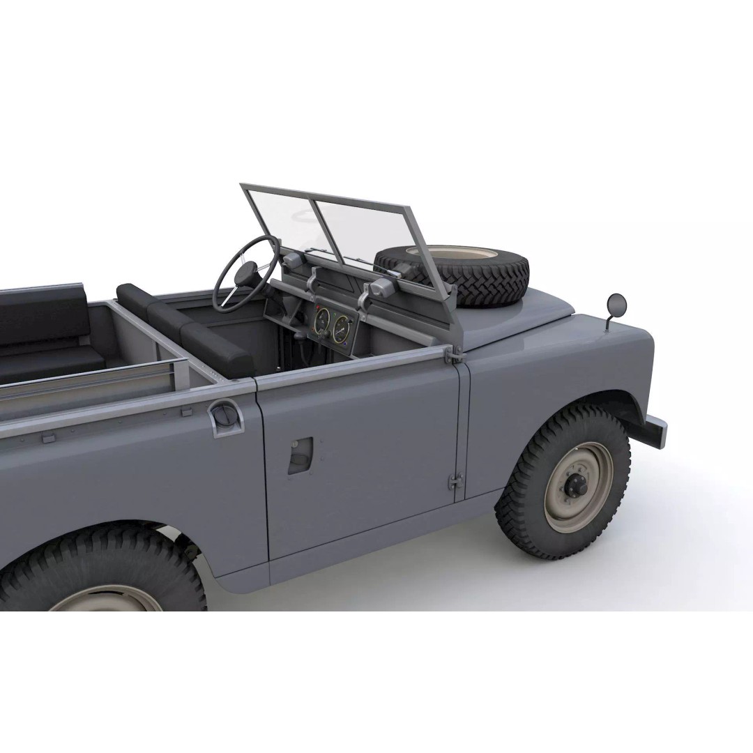 Land Rover Series II SWB Canvas Hood 1961 3D Model – High Poly Game Asset, FBX, OBJ - View 5