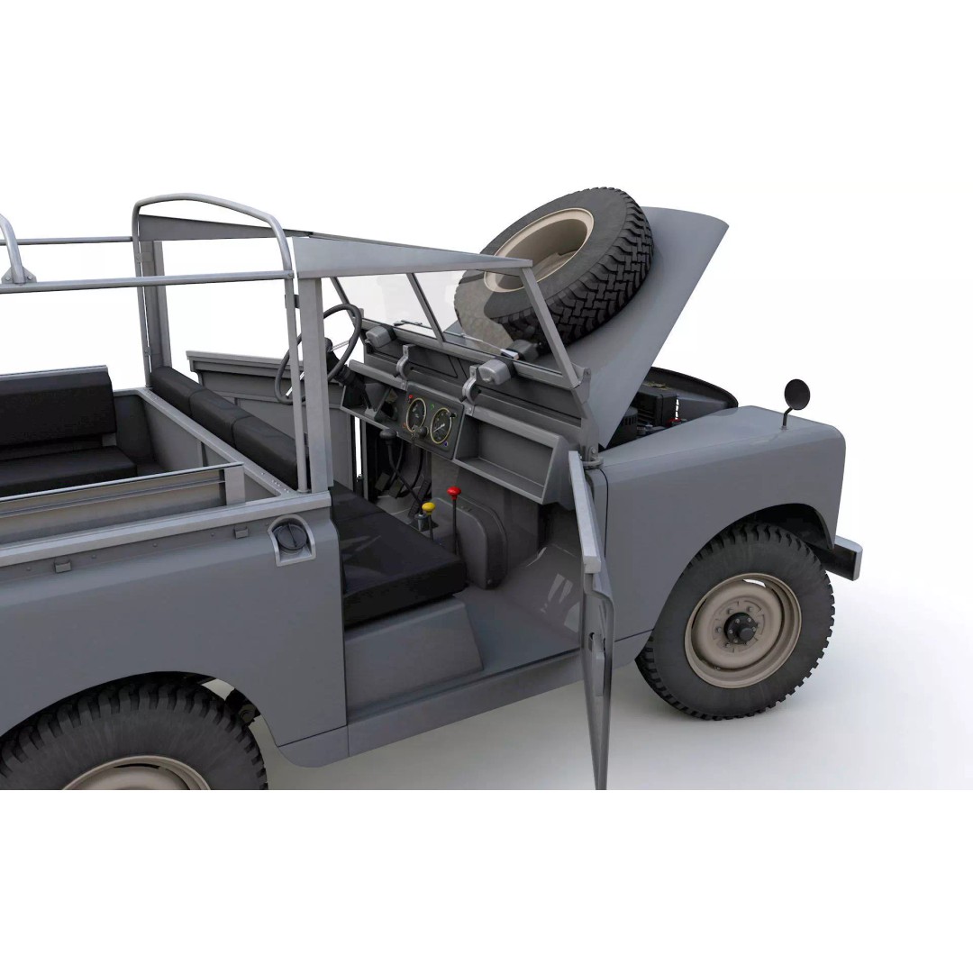 Land Rover Series II SWB Canvas Hood 1961 3D Model – High Poly Game Asset, FBX, OBJ - View 6