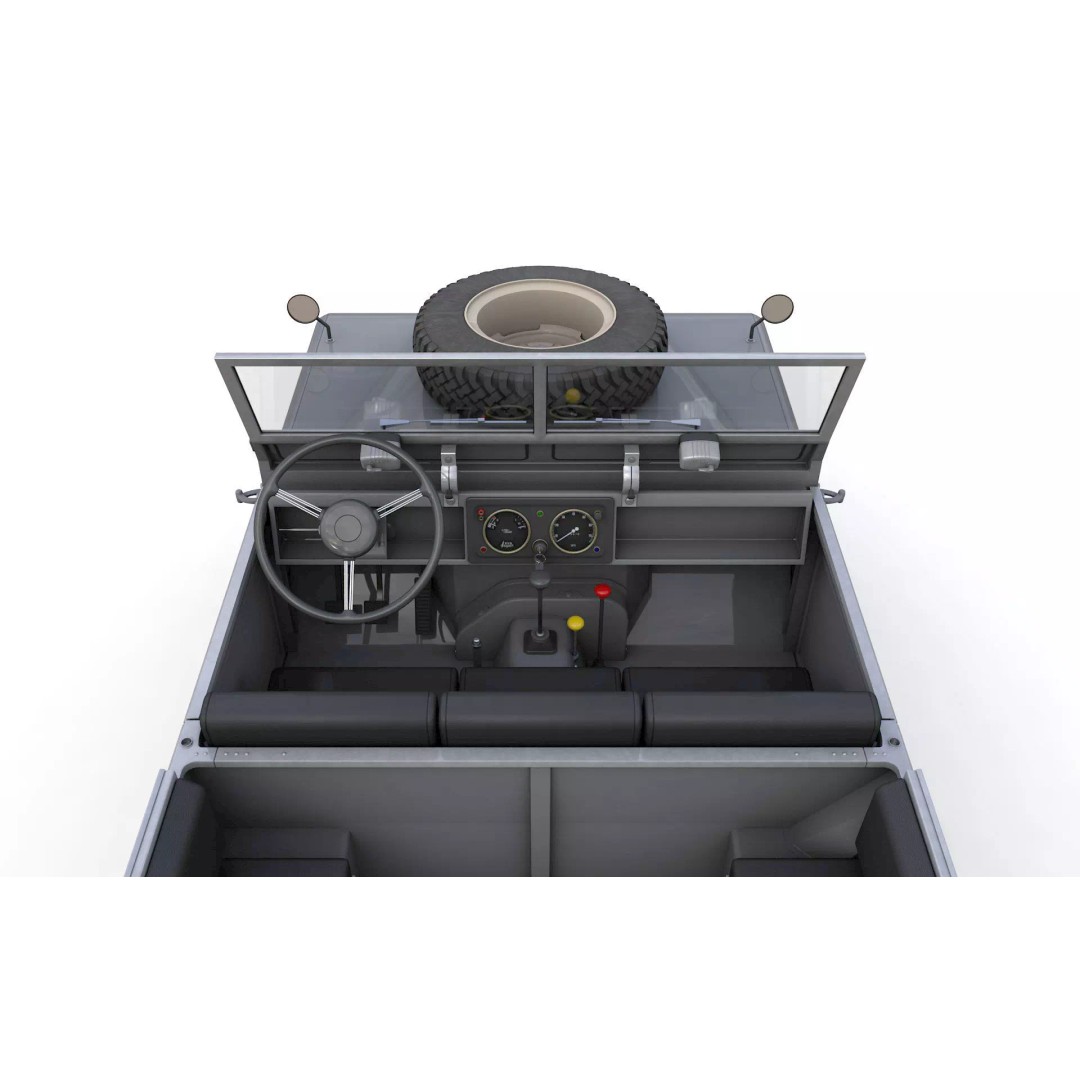 Land Rover Series II SWB Canvas Hood 1961 3D Model – High Poly Game Asset, FBX, OBJ - View 7