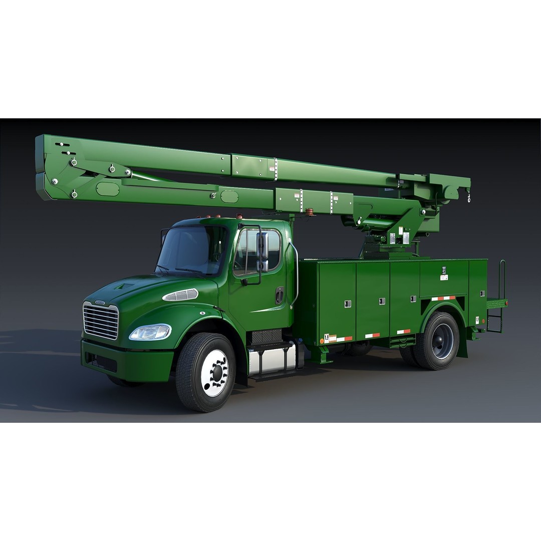 Freightliner M2 106 Bucket Truck 3D Model – Low Poly Game Asset, FBX