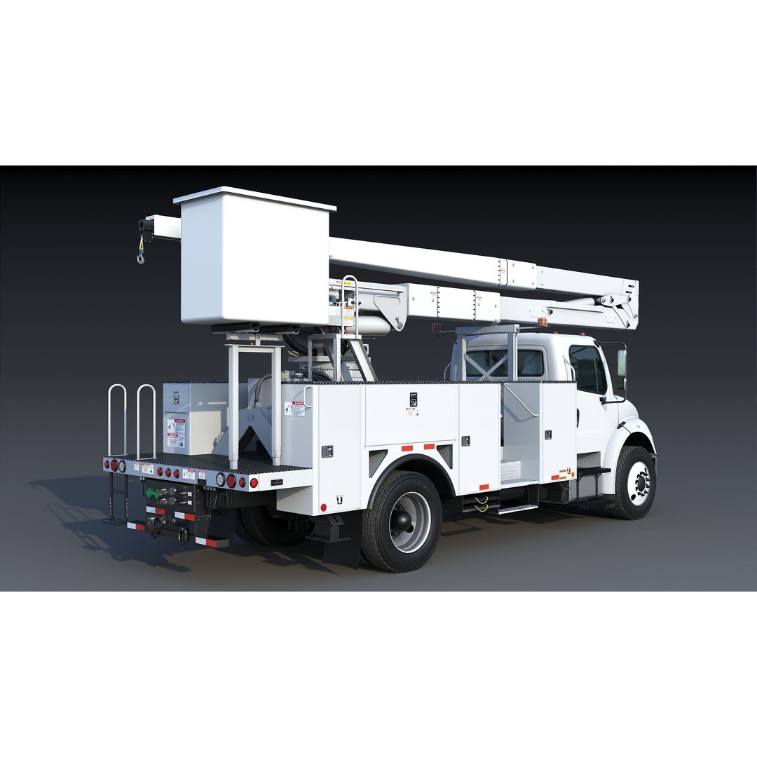 Freightliner M2 106 Bucket Truck 3D Model – Low Poly Game Asset, FBX - View 10