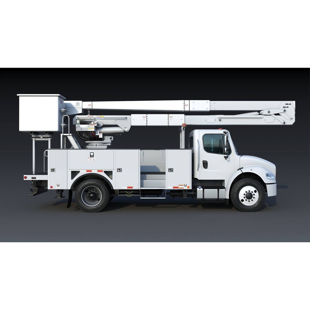 Freightliner M2 106 Bucket Truck 3D Model – Low Poly Game Asset, FBX - View 11