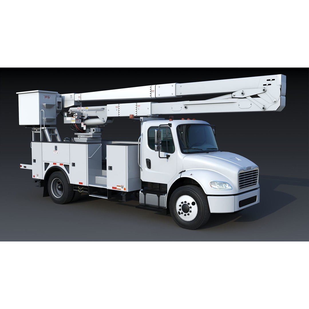 Freightliner M2 106 Bucket Truck 3D Model – Low Poly Game Asset, FBX - View 13