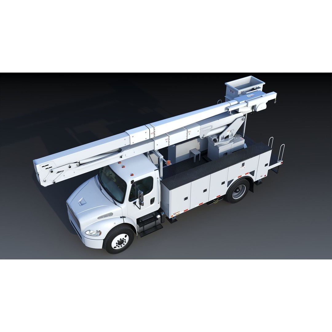 Freightliner M2 106 Bucket Truck 3D Model – Low Poly Game Asset, FBX - View 15