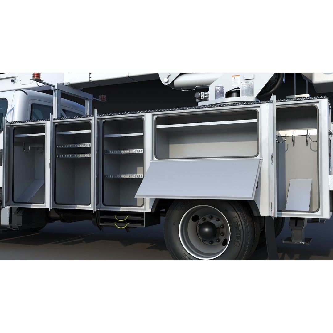 Freightliner M2 106 Bucket Truck 3D Model – Low Poly Game Asset, FBX - View 25