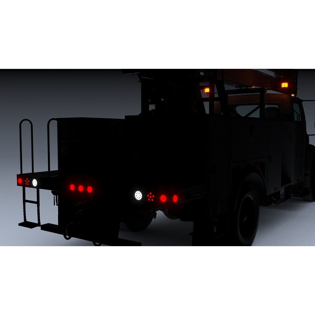 Freightliner M2 106 Bucket Truck 3D Model – Low Poly Game Asset, FBX - View 33
