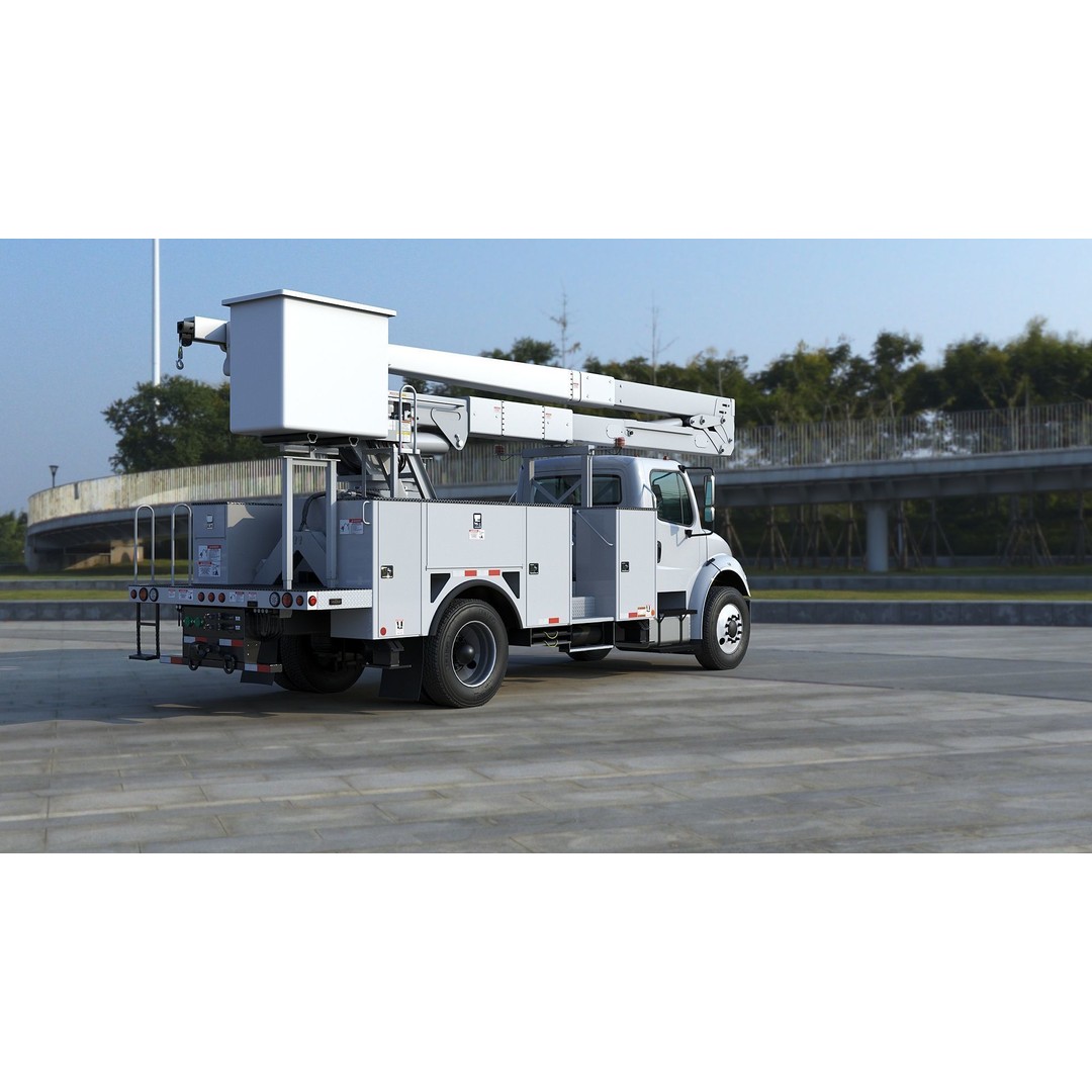 Freightliner M2 106 Bucket Truck 3D Model – Low Poly Game Asset, FBX - View 35
