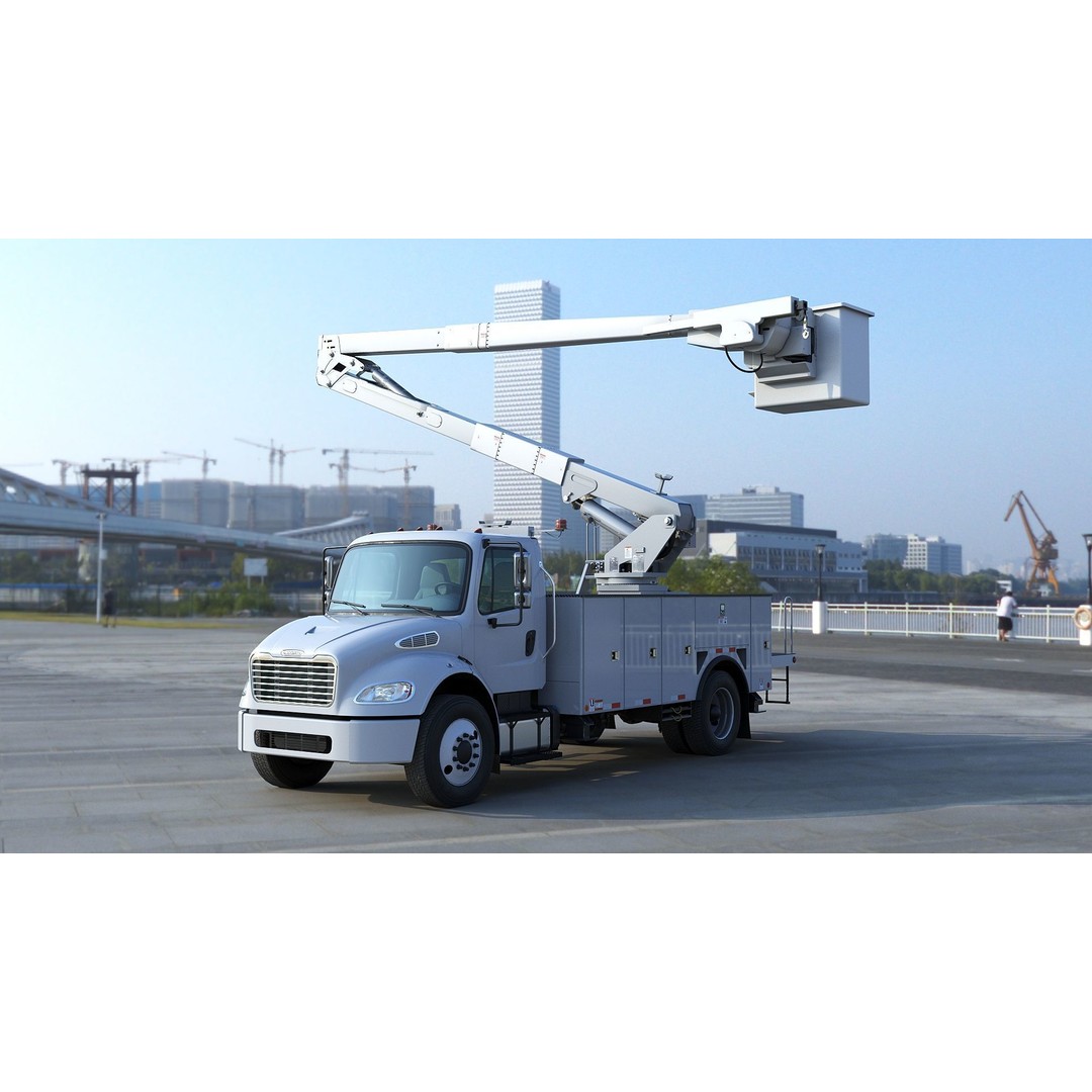 Freightliner M2 106 Bucket Truck 3D Model – Low Poly Game Asset, FBX - View 36